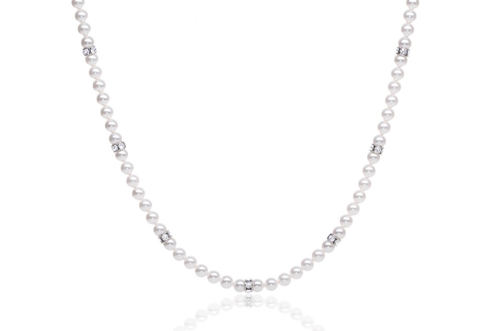 Pärlhalsband Milana Petite ST_N0075 | Bröllopssmycken | Silvertree