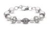 Pearl Bracelet with White Pearls and Oxidized Silver | ST_B0096