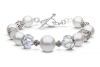 Pearl Bracelet with Crystals & Silver Beads | ST_B0097