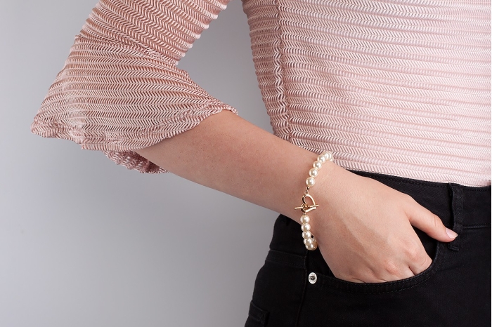 Bracelet with Gold-plated Heart Toggle Clasp | ST_B0093